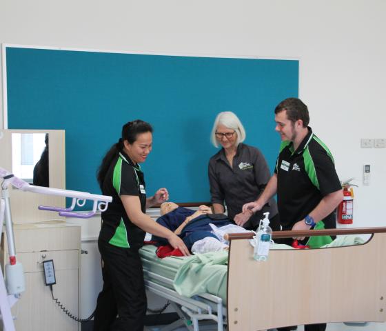 individual support students around hospital bed