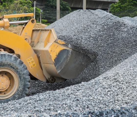 front end loader in gravel pit