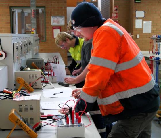 Electrotechnology Electrician students in a classroom setting 2026