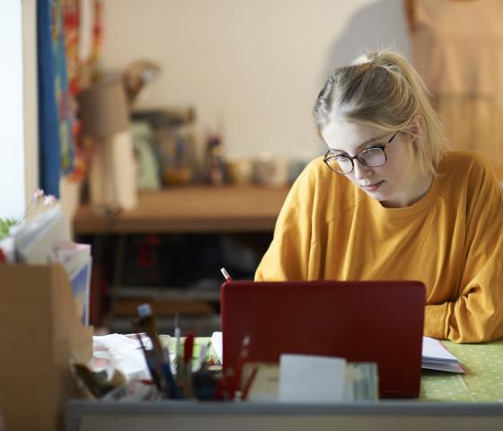 Student studying